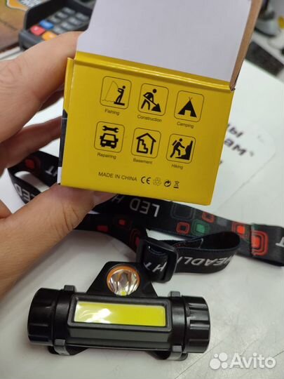 Фонарь налобный CP 5501, светодиодный, аккумулятор