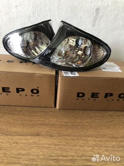 Комплект белых поворотников бмв е46