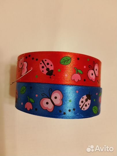 Ленты атласные с рисунком