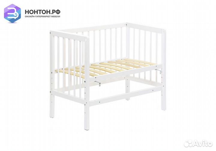 Кроватка детская приставная Фея 100 белый