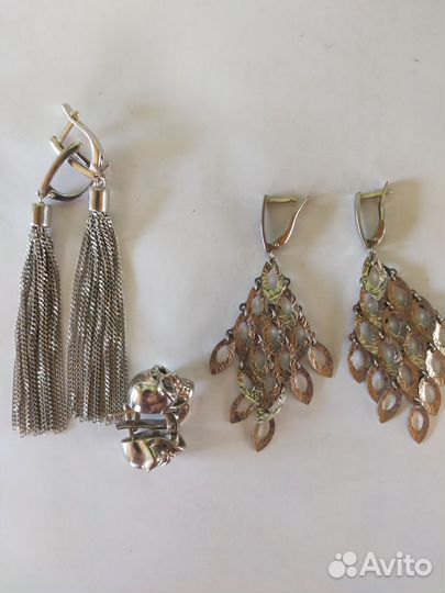 Серьги серебро