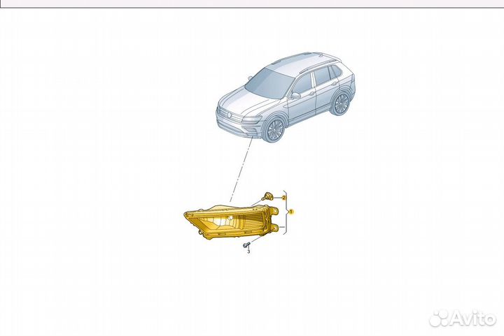 Противотуманная фара правая Volkswagen Tiguan2
