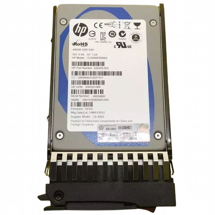 [632521-003] Жесткий Диск Hp 400gb Sas 2,5" Ssd 632521-003