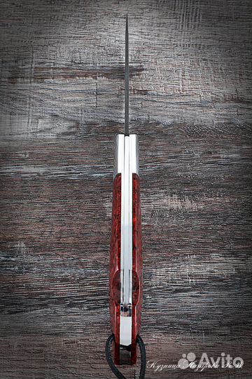 Нож складной Филин сталь х12мф накладки акрил крас