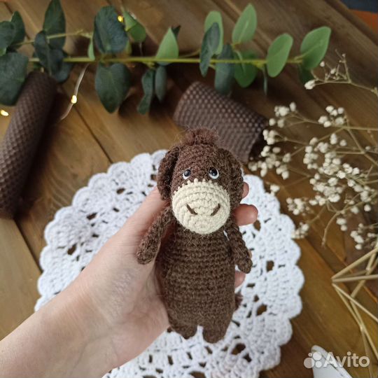 Вязаные игрушки. Ослик. Ручная работа