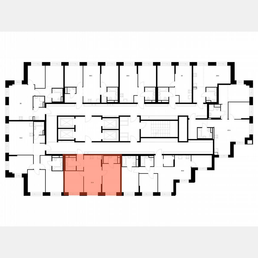 2-к. квартира, 52,6 м², 26/32 эт.