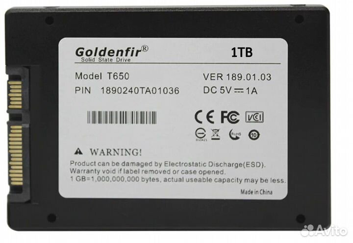 Жесткий диск Goldenfir 2.5 T650 black SSD 1000GB