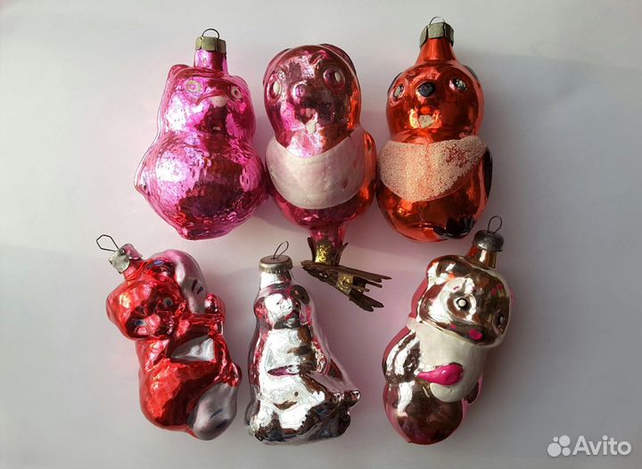 Старые елочные игрушки мишки