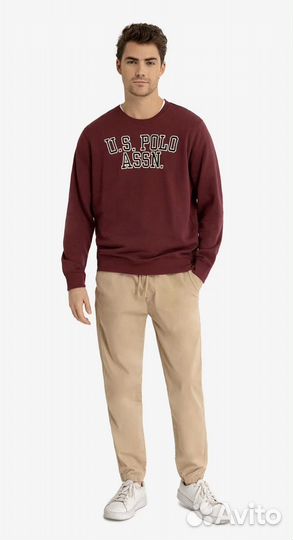 Оригинал U.S.Polo XL мужской свитшот замеры в фото