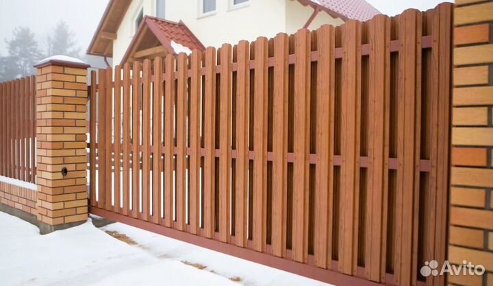 Забор из евроштакетника,калитки под ключ