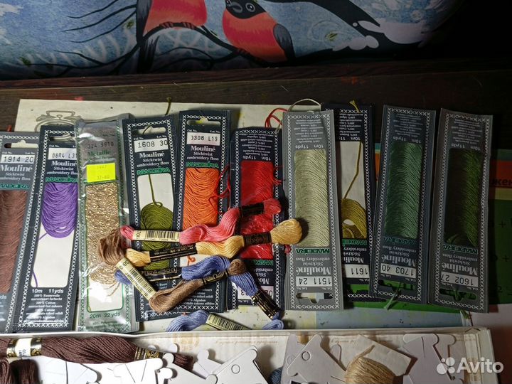 Мулине для вышивания,остатки