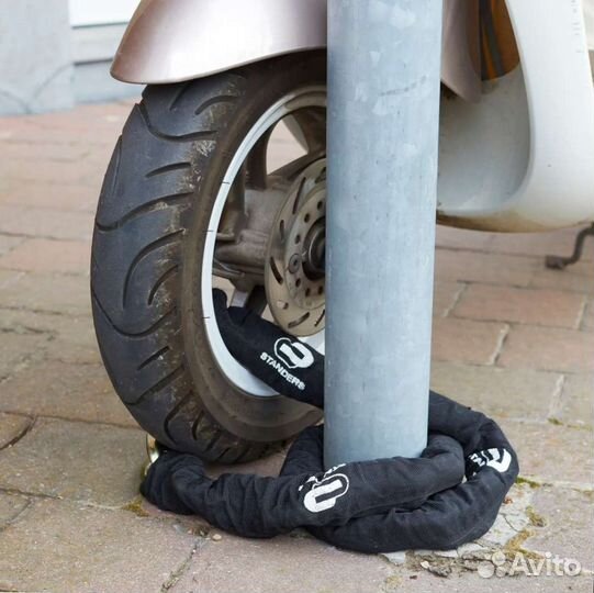 Цепь с замком, сталь Standers, 10 мм, 100 см