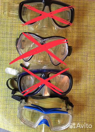 Маска и ласты для плавания