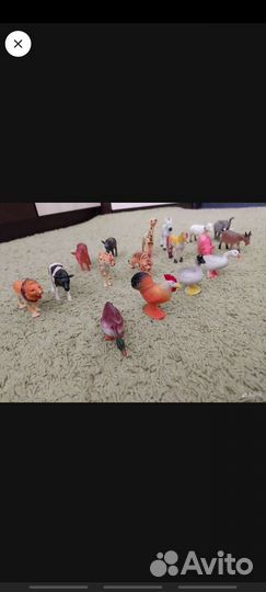 Резиновые игрушки, фигурки диких животных и птиц
