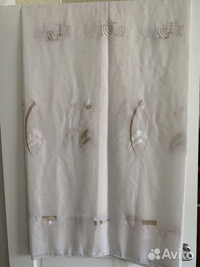 Тюль на петлях б/у большое полотно
