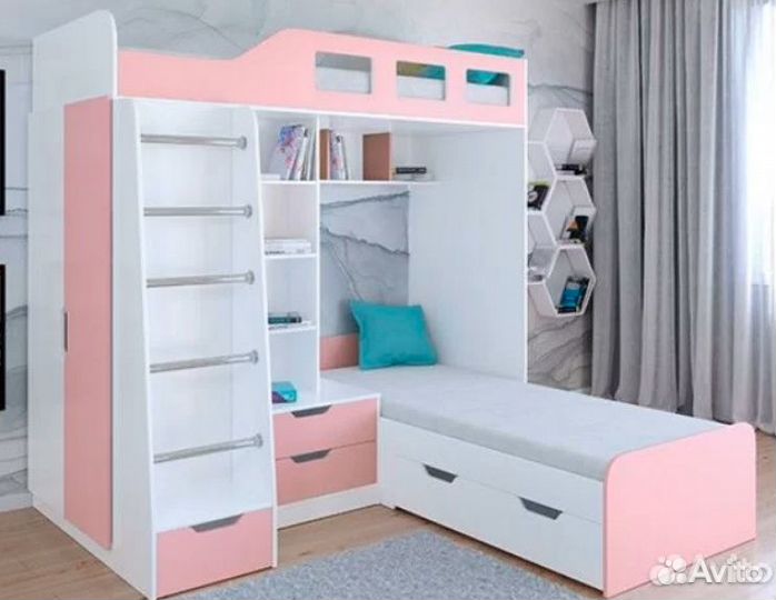 Двухъярусная кровать Белый