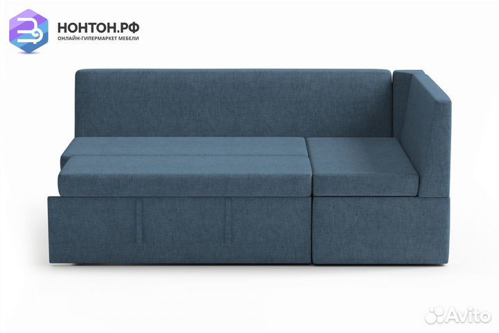 Кухонный угловой диван дельфин Орион голубой