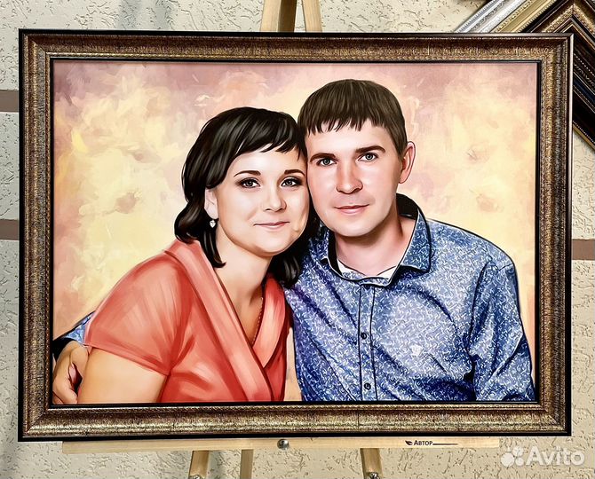 Портрет по фото на холсте, печать на холсте