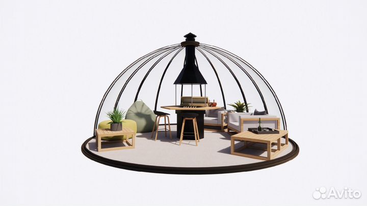 Купольная беседка. Беседка с грилем