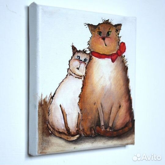 Картины с котами Картины маслом на холсте