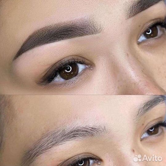 Татуаж бровей, перманентный макияж, растушёвка