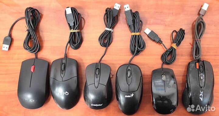 Мыши компьютерные 6шт. На запчасти