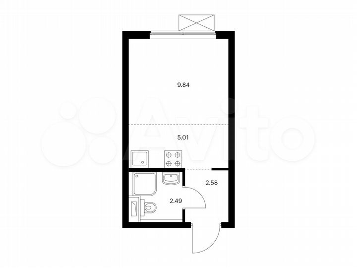 Квартира-студия, 19,9 м², 33/33 эт.