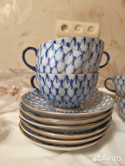 Чайный сервиз лфз кобальтовая сетка