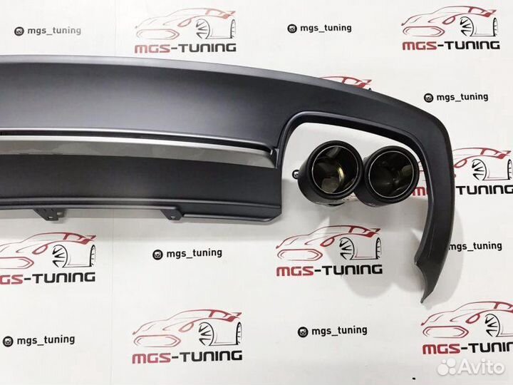 Диффузор + Akrapovic Audi A4 B8 под S-Line