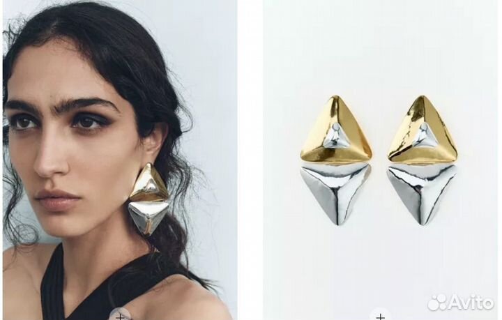 Серьги комбинированные-геометрические Zara