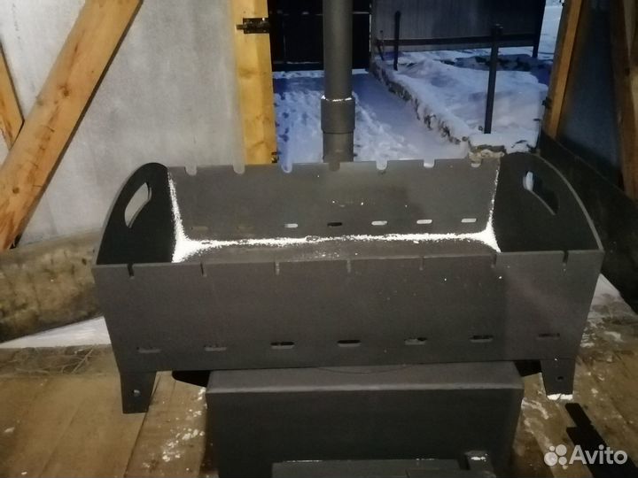 Мангал с печью под казан