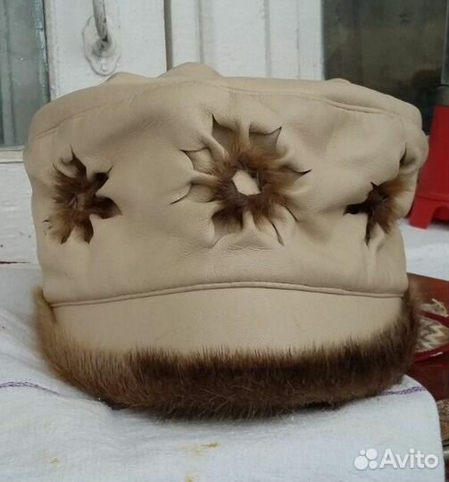 Шапка кожаная,новая