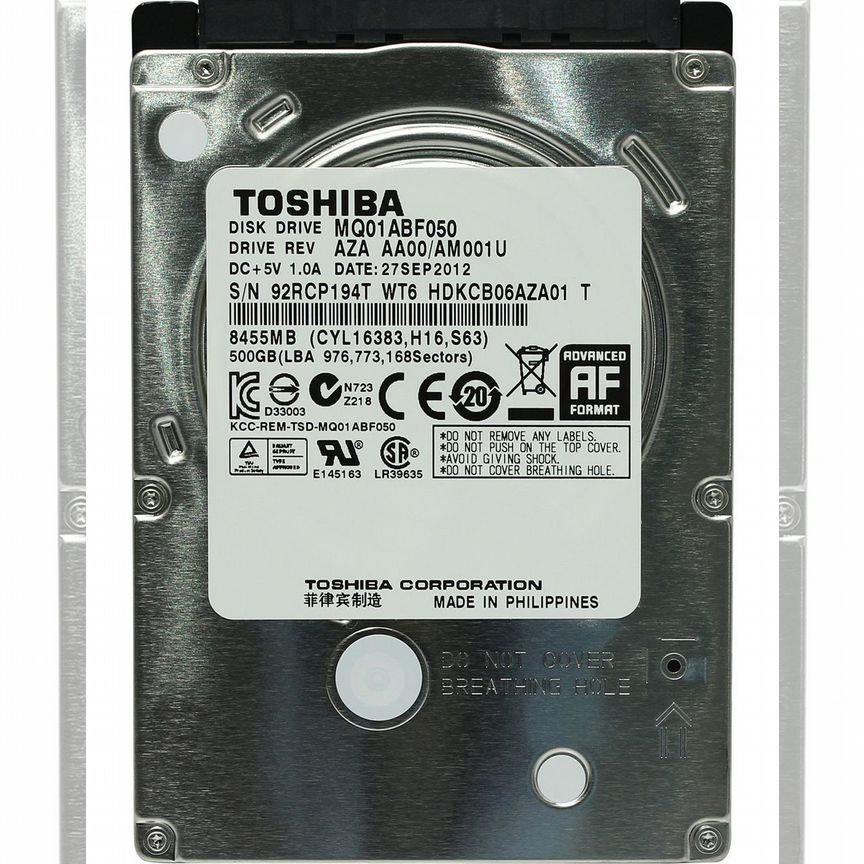 [MQ01ABF050] Жесткий Диск Toshiba 500gb Sata3 2,5 Mq01abf050
