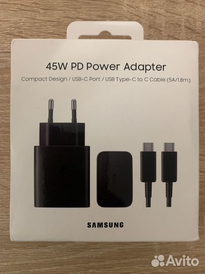 Зарядное устройство Samsung 45 Вт и кабель
