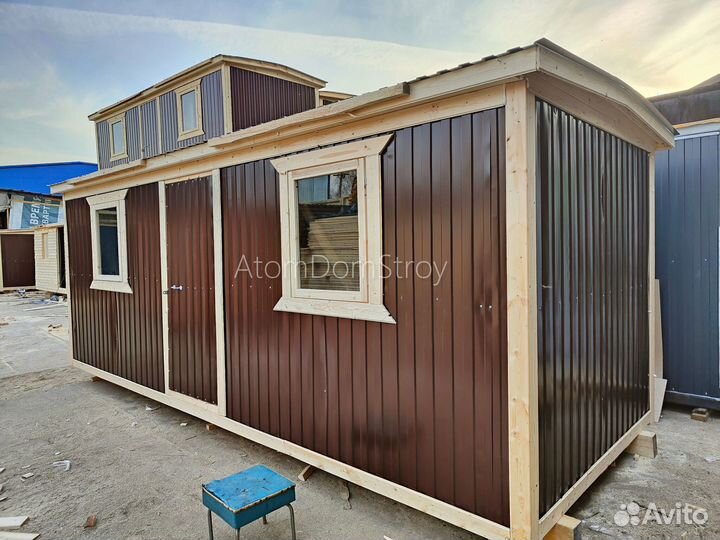 Вагончик бытовка строительная с установкой
