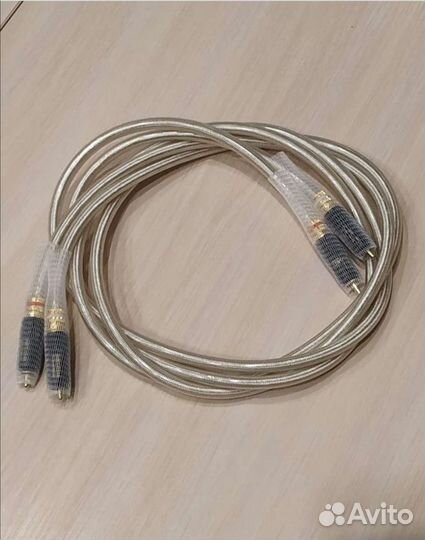 Посеребренный аудио кабель 6N OFC 2RCA
