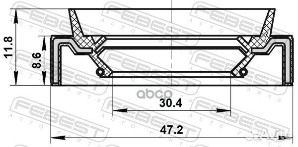 Сальник привода 30.4x47.2x8.6x11.8 Febest 958