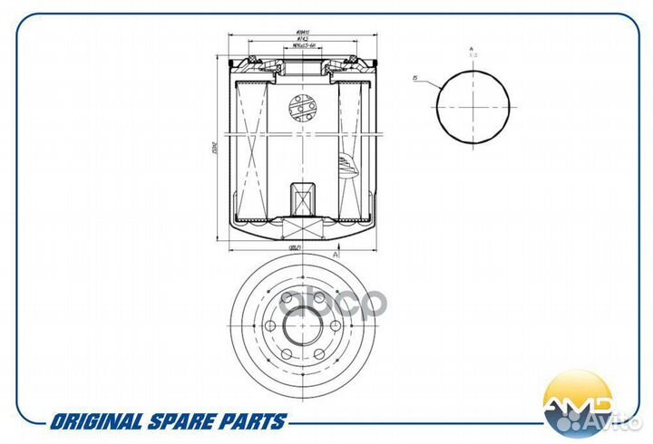 Фильтр масляный hyundai/KIA HD65/78/K3600 amdfl