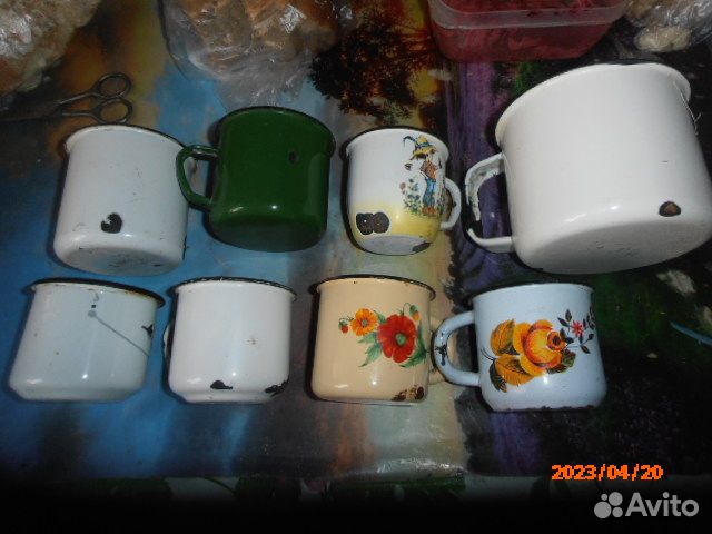 Кастрюли бу, крышки,эмалированые кружка, ковш