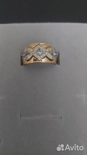 Золотое кольцо женское 585 пробы, б/у 18 размер