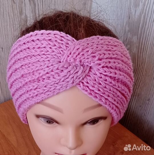 Повязка на голову вязаная