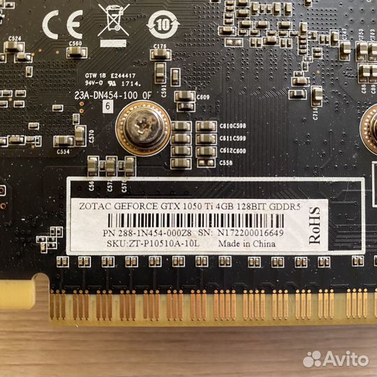 Видеокарта gtx 1050 ti zotac