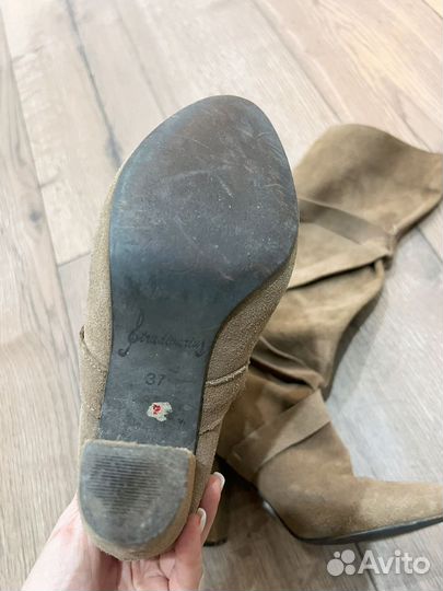 Сапоги замшевые stradivarius