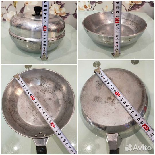 Рифлёная сковорода и чугунная сковорода СССР