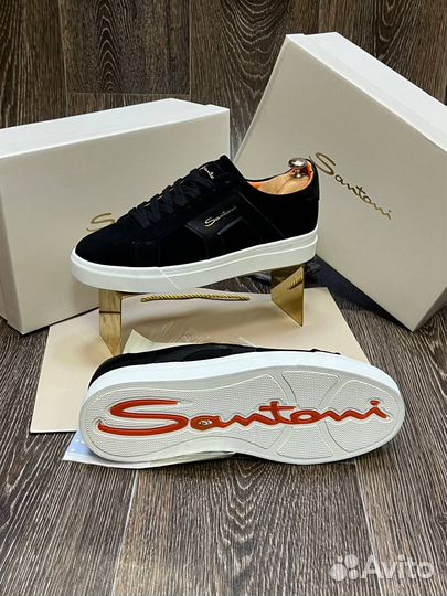 Кеды мужские santoni чорний