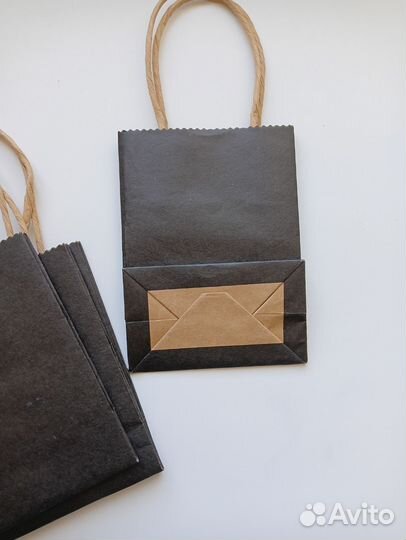 Мини черный крафт пакет 4шт