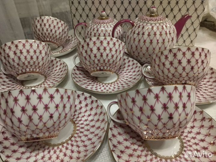 Сервиз чайный Сетка Блюз Императорский фарфор