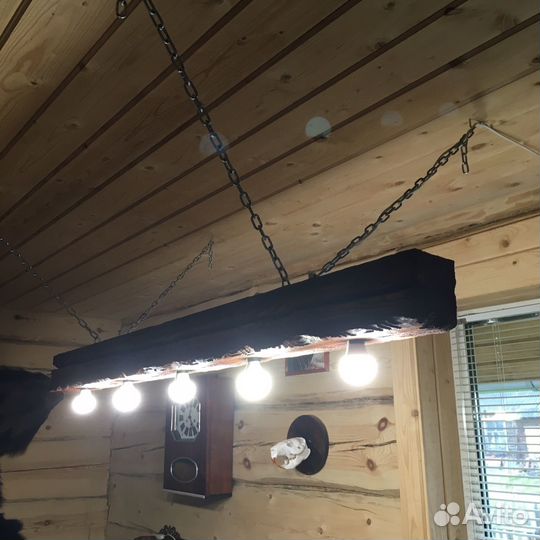 Люстра из бруса лофт