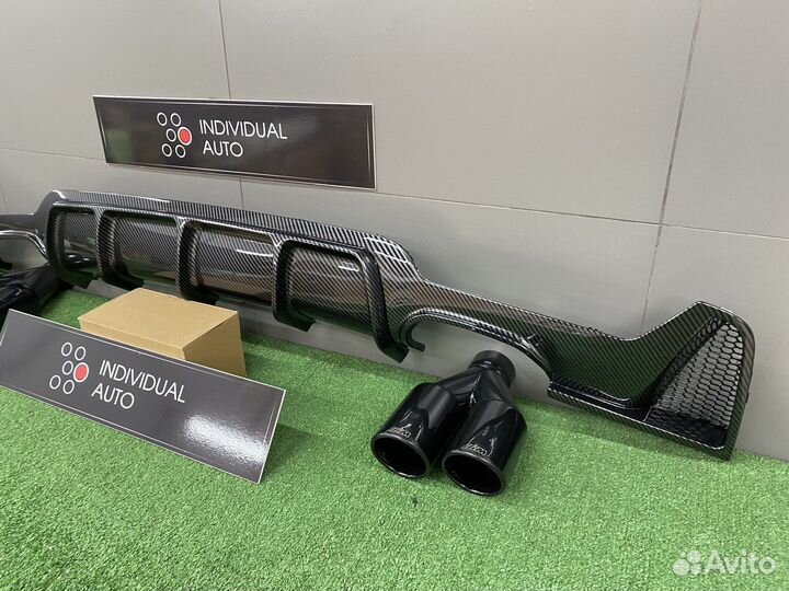 Комплект диффузор BMW 4 F32 карбон + насадки