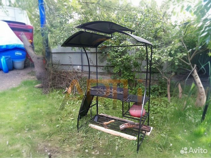 Кованые Мангалы с крышей и печью под казан